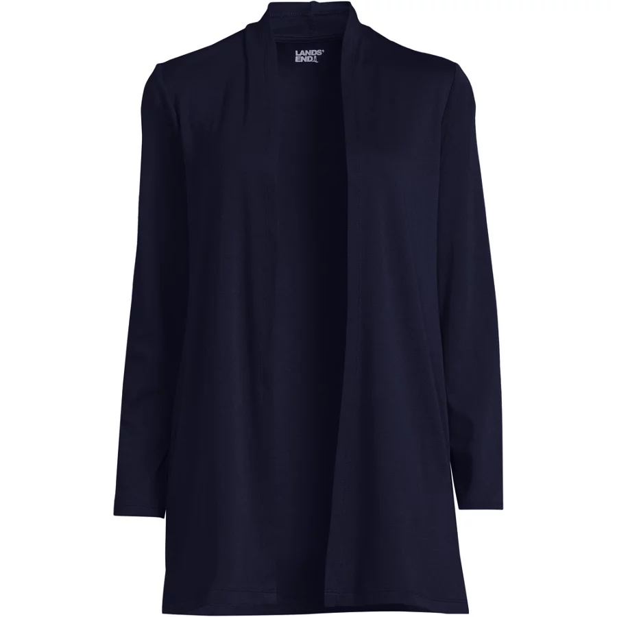 School Uniform Women's Long Sleeve Supima Micro Modal Open Cardigan Tunic view 3