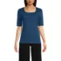 Women's Elbow Sleeve Ponte Square Neck Top, Front