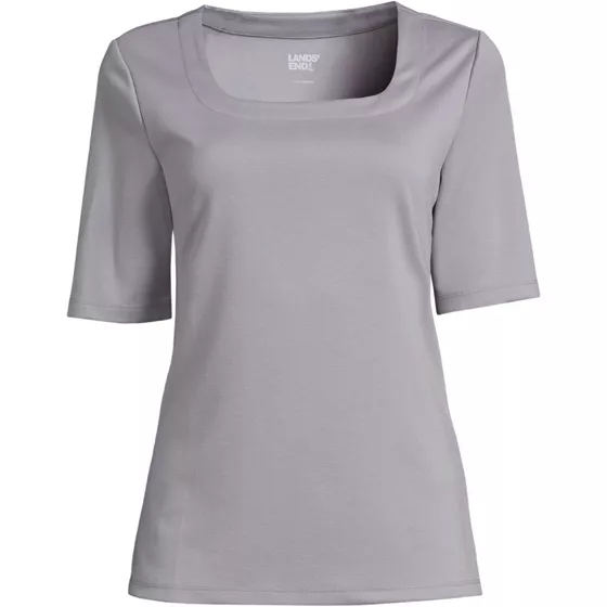 Women's Elbow Sleeve Ponte Square Neck Top - primary