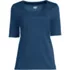 Women's Elbow Sleeve Ponte Square Neck Top, Front