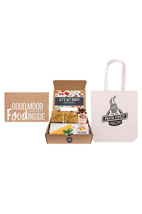 Italian Gourmet 4 Piece Custom Logo Gift Box Kit with Tote Bag