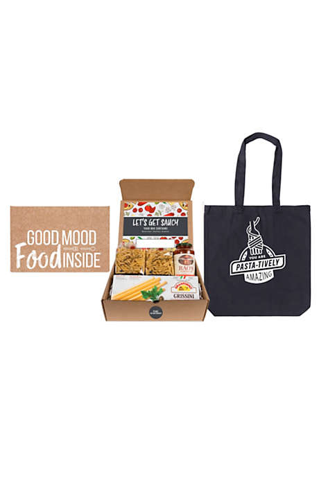 Italian Gourmet 4 Piece Custom Logo Gift Box Kit with Tote Bag