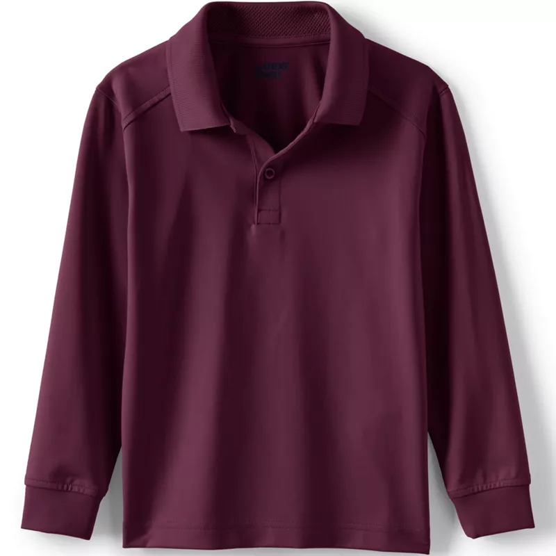 Kids Long Sleeve Rapid Dry Polo Shirt, Front