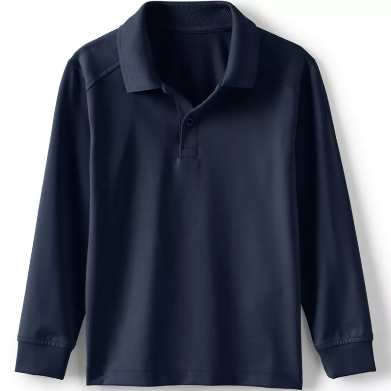 Kids Long Sleeve Rapid Dry Polo Shirt, Front