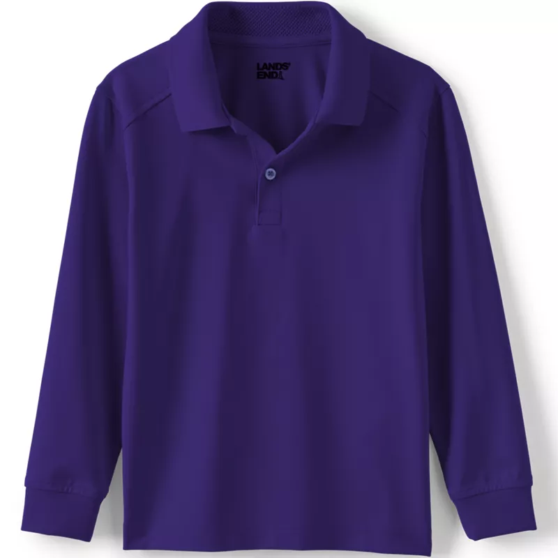 Kids Long Sleeve Rapid Dry Polo Shirt, Front