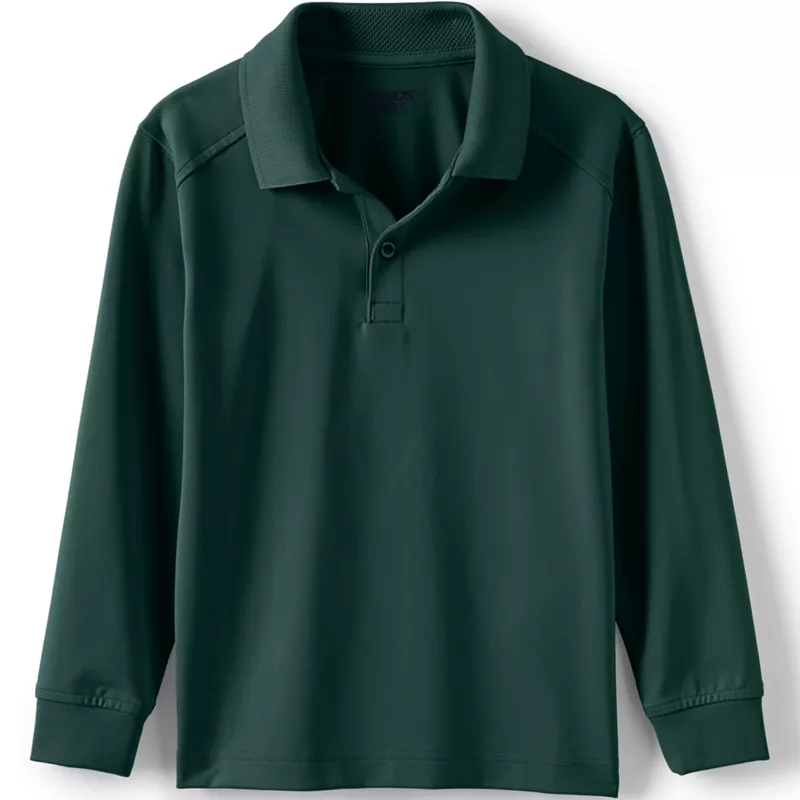 Kids Long Sleeve Rapid Dry Polo Shirt, Front