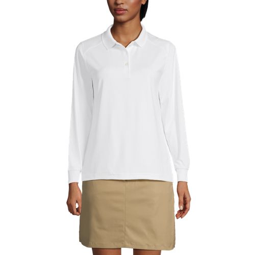 White long sleeve outlet polo for ladies