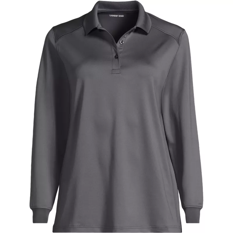 Women's Rapid Dry Performance Long Sleeve Polo Shirt, Front