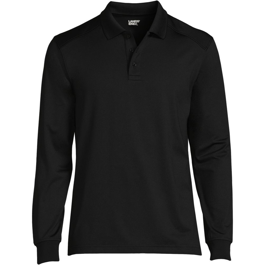 トップス KDG POLO LS SHIRT BLACK Men's Long Sleeve Rapid Dry Polo Shirt | Lands' End