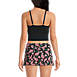 Women's Chlorine Resistant V-Neck Wrap Wireless Mid-length Tankini Swimsuit Top, Back