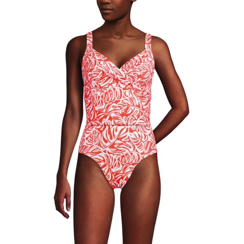  Lands' End Kurzes Tankinitop Mit V-ausschnitt, Damen, Größe:36 Regular, Orange, Elasthan/nylon-mischung, By Lands' End 