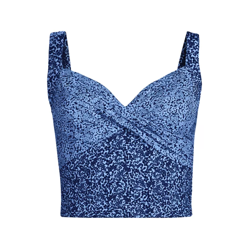 Women's D-Cup Sweetheart Wrap Midkini Top , Front
