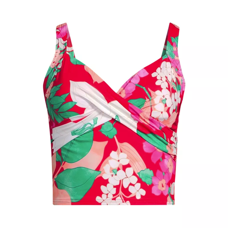 Women's Plus Size Sweetheart Wrap Midkini Top , Front
