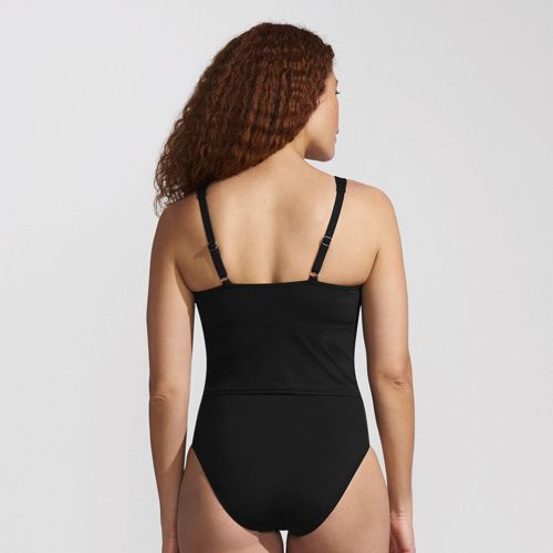  Lands' End Kurzes Tankinitop Mit V-ausschnitt, Damen, Größe:34 Regular, Schwarz, Elasthan/nylon-mischung, By Lands' End 