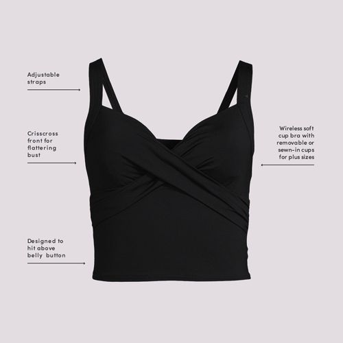 Women's V-Neck Wrap Midkini Top, alternative image