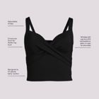 Women's Chlorine Resistant V-Neck Wrap Wireless Midkini Tankini Swimsuit Top