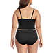 Women's Plus Size Chlorine Resistant V-Neck Wrap Wireless Mid-length Tankini Swimsuit Top, Back