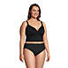 Women's Plus Size Chlorine Resistant V-Neck Wrap Wireless Mid-length Tankini Swimsuit Top, alternative image