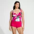 Women's Plus Size Sweetheart Wrap Midkini Top , Front