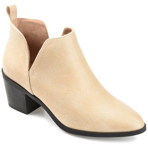Lori Beige Brown Cut-Out Ankle Booties