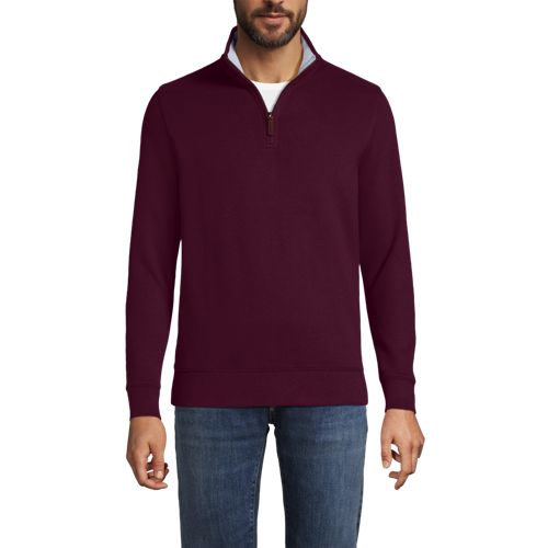 Men's French Rib Quarter Zip Pullover Shirt | Lands' End Business