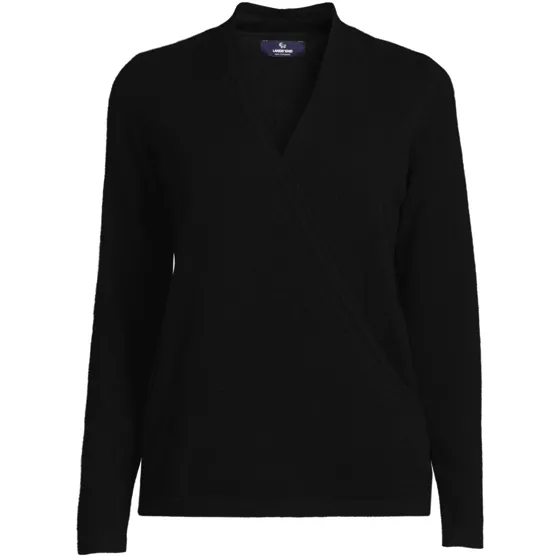 Women's Cashmere Long Sleeve Wrap Sweater - primary