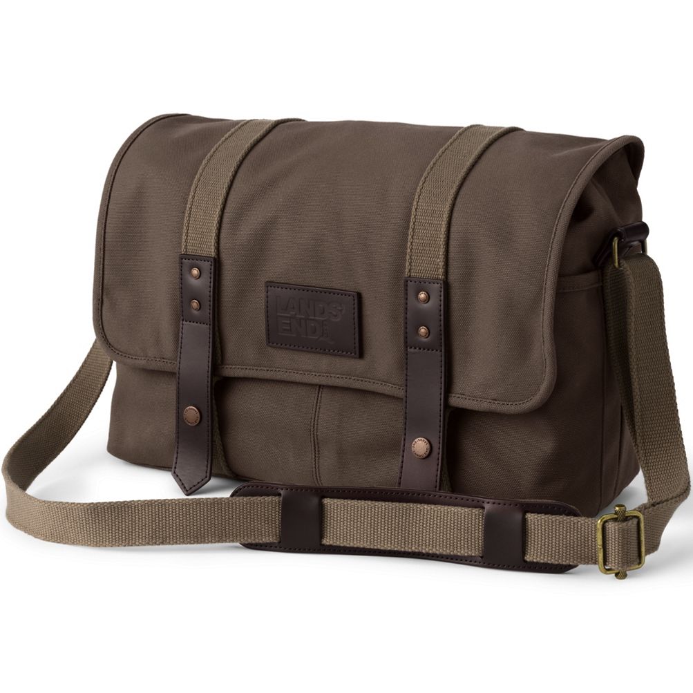 Waxed Canvas Messenger Bag Lands End