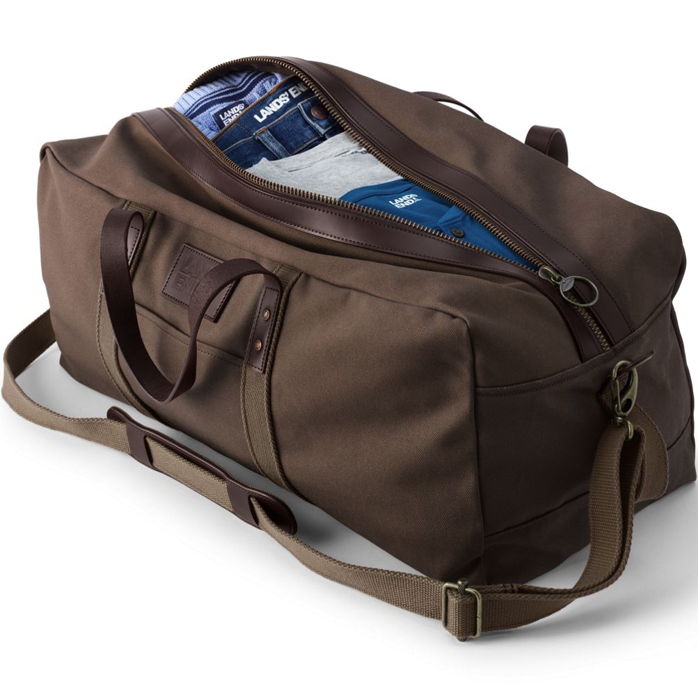 Waxed Canvas Travel Duffle Bag Lands End