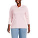Women's Plus Size 3/4 Sleeve Cotton Interlock Polo, Front
