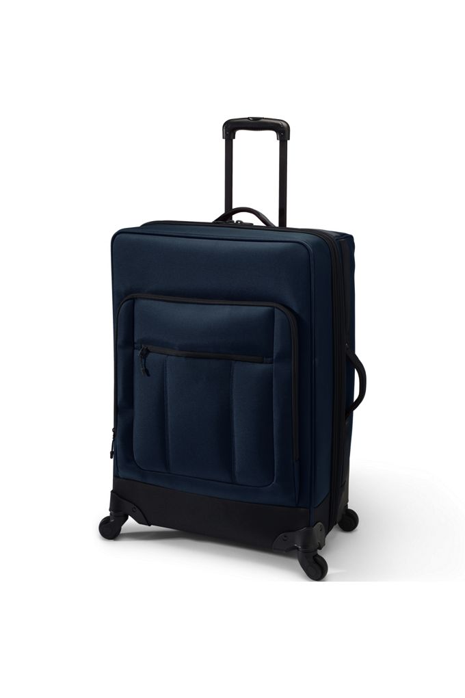 Travel Checked Rolling Luggage Bag - Lands' End - Blue