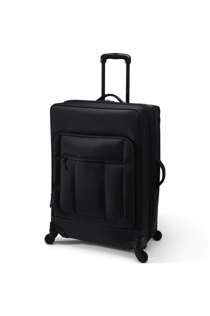 Travel Checked Rolling Luggage Bag - Lands' End - Black