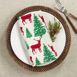 Saro Lifestyle Deer and Christmas Trees Print Cotton Dinner Napkins - Set of 4, alternative image
