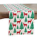 Saro Lifestyle Deer and Christmas Trees Print Cotton 14''x72'' Table Runner, alternative image