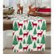 Saro Lifestyle Deer and Christmas Trees Print Cotton 14''x72'' Table Runner, alternative image