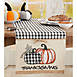 Saro Lifestyle Thanksgiving Pumpkins Plaid 16''x70'' Table Runner, alternative image