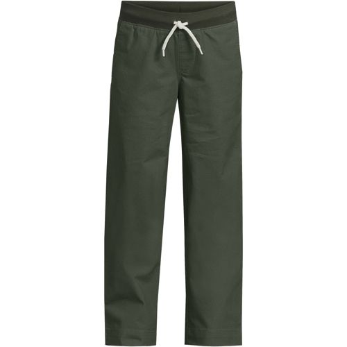 Lands' End Girls Iron Knee Pull On Jogger Pants - Small - Wood