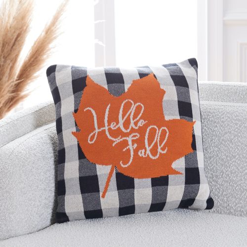 Plaid Hello Fall Pillow