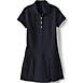 Girls Short Sleeve Mesh Pleated Polo Dress, Front