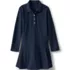 School Uniform Girls Long Sleeve Mesh Pleated Polo Dress, Front