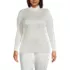 Women's Plus Size Silk Interlock Turtleneck Long Underwear Top, Front