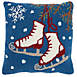 Mina Victory Home For The Holiday Ice Skates Decorative Throw Pillow, alternative image