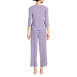 Women's Pointelle Rib 2 Piece Pajama Set - 3/4 Sleeve Top and Crop Pants, Back