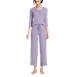 Women's Pointelle Rib 2 Piece Pajama Set - 3/4 Sleeve Top and Crop Pants, Front