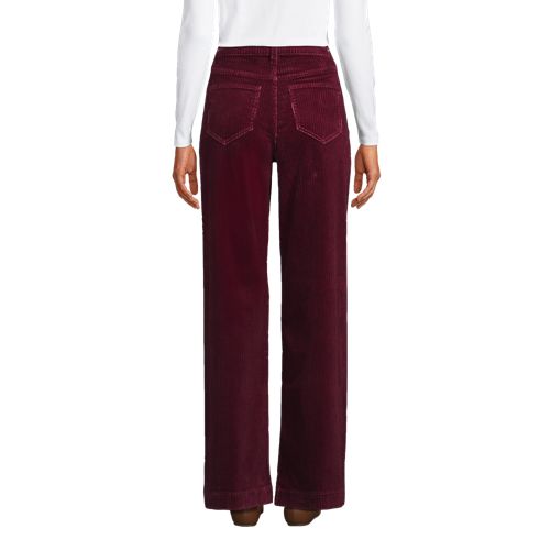 Women's High Rise Wide Leg Corduroy Pants, Back