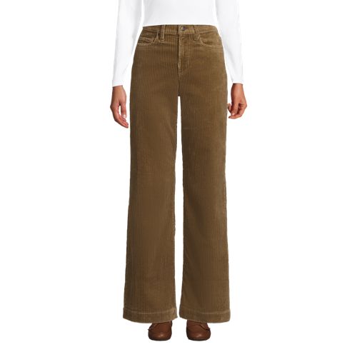  Lands' End Breitcord-hose High Waist Mit Weitem Bein, Damen, Größe:36 Regular, Braun, Elasthan/baumwoll-mischung, By Lands' End 