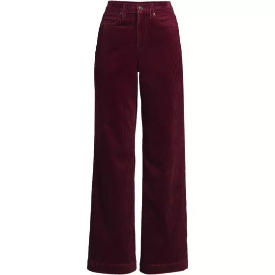 Women's Plus Size High Rise Wide Leg Corduroy Pants - primary