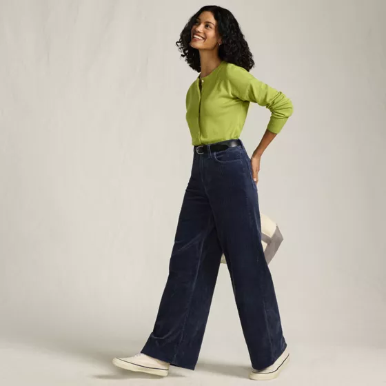 Women's High Rise Wide Leg Corduroy Pants - primary