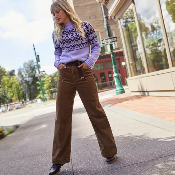 Women's High Rise Wide Leg Corduroy Pants - primary