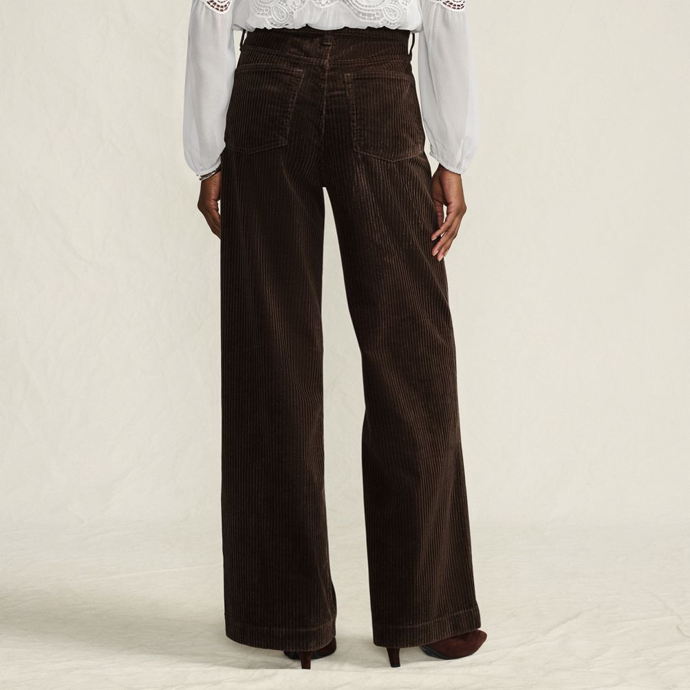 Women's High Rise Wide Leg Corduroy Pants | Lands' End
