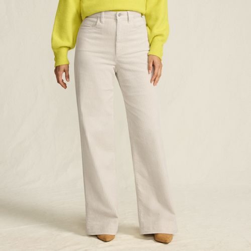  Lands' End Breitcord-hose High Waist Mit Weitem Bein, Damen, Größe:34 Petite, Weiß, Baumwoll-mischung, By Lands' End 